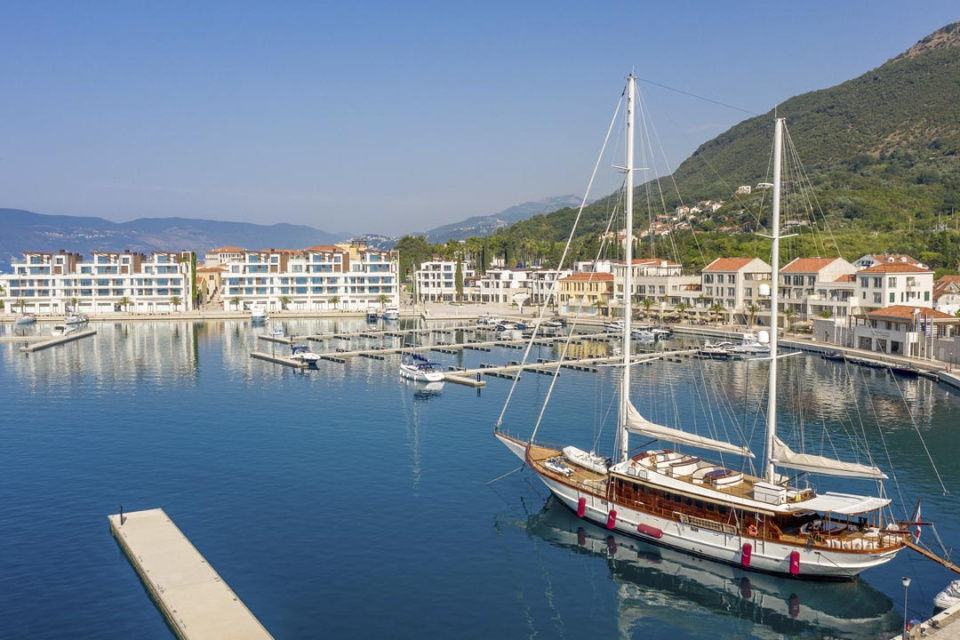 Looking over the boats towards the Marina Residences